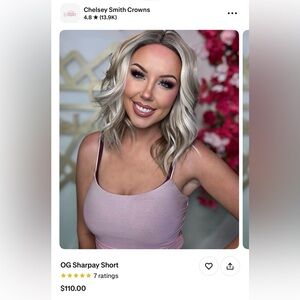 Chelsea Smith Crowns OG Sharpay Short Blonde Wavy Hair with Dark Roots